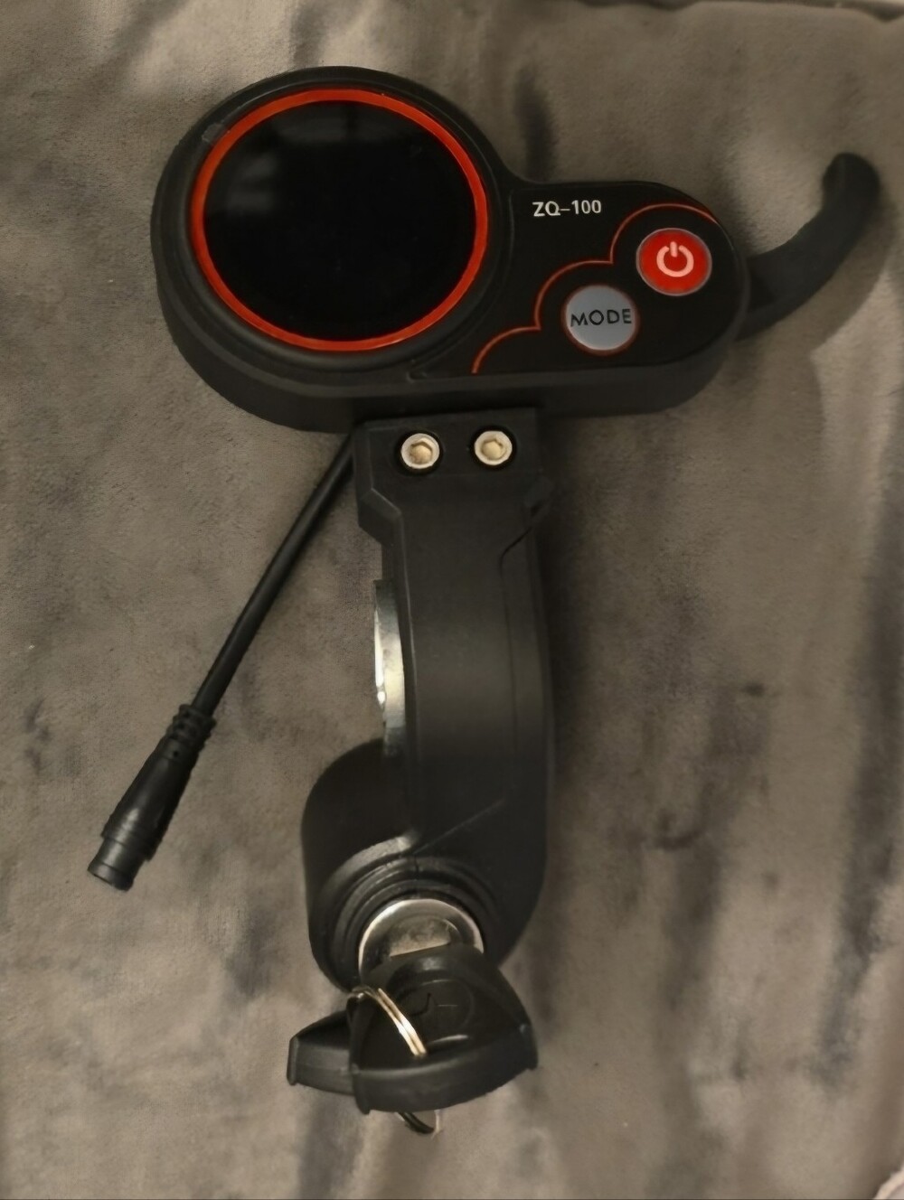 ZQ-100 Electric Scooter/Bike Display Controller - Black with Red Accents